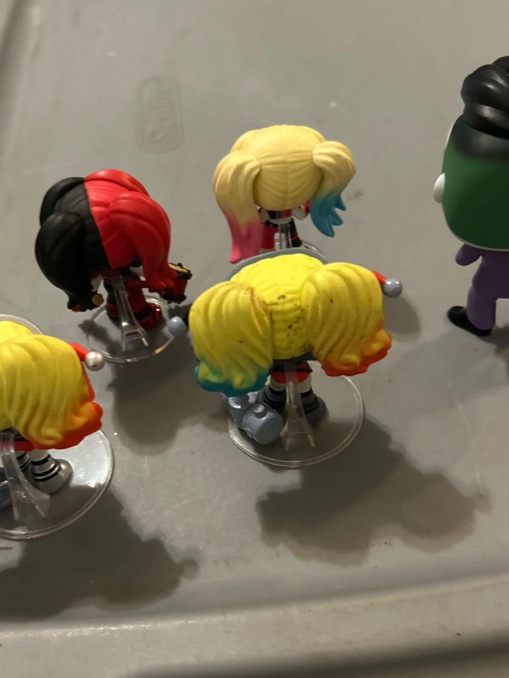 Kids Joker and Harley-Style Vinyl Figure Toy Set - White, Black, Yellow